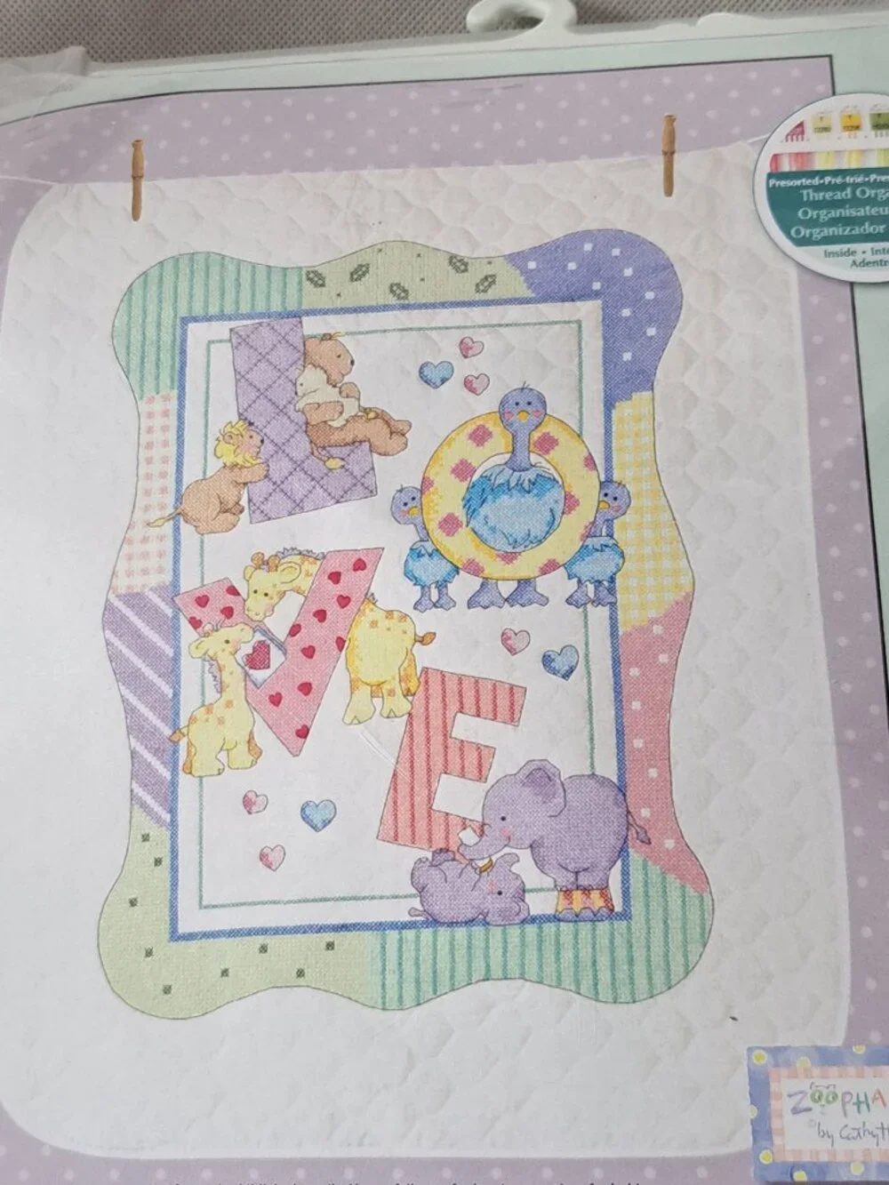 Dimensions Zoo Alphabet Quilt Stamped Cross Stitch Kit by Cathy Heck #73470